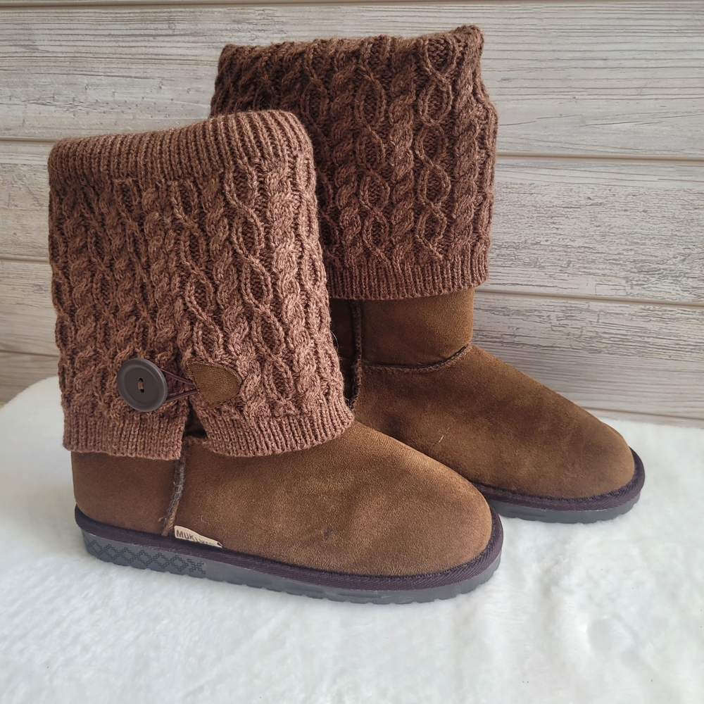 Muk Luks Chocolate Knit Boots